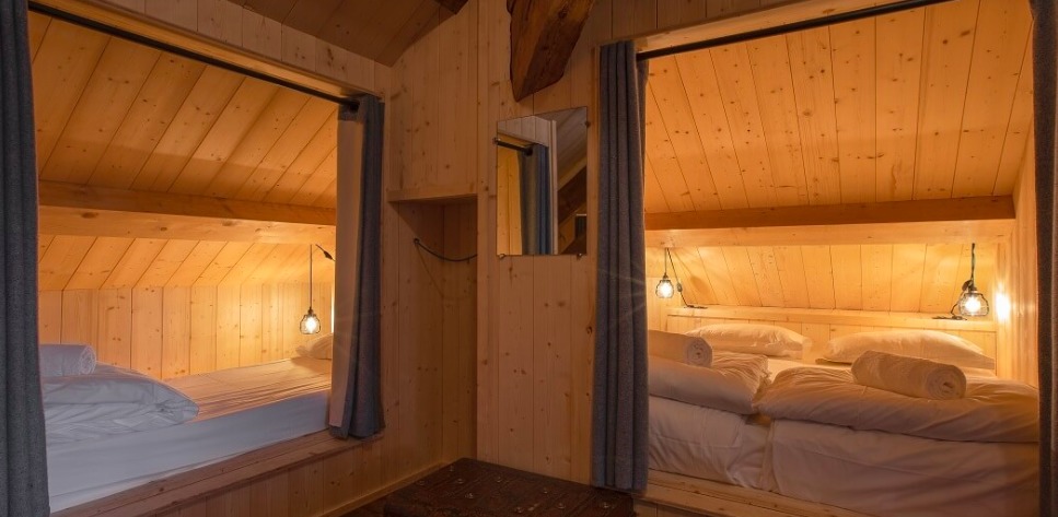 Dortoir - espace lit-cabane au refuge du Montenvers